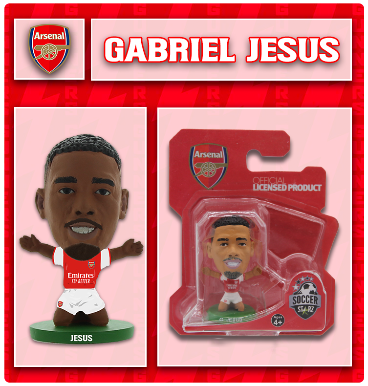  SoccerStarz Arsenal Gabriel Jesus Home (Classic Kit) : Toys &  Games