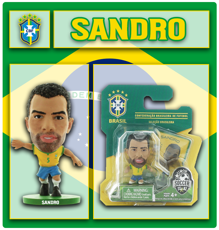 SoccerStarz Brazil Sandro - Home Kit Figure - Brazil Sandro - Home