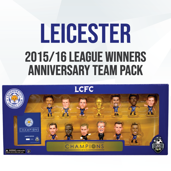SoccerStarz - Leicester 13 figure Team Pack (League Winners 2015-16 10 Year Anniversary Re-Release) /Figures