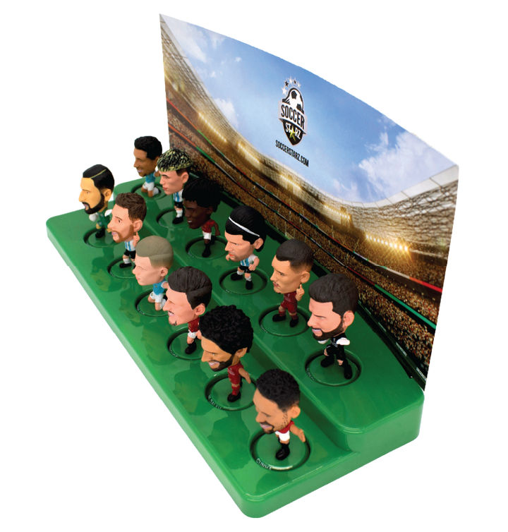 Soccerstarz - Stand for 12 SoccerStarz Figures (Generic Green) and 12 SoccerStarz Figures (SET B)