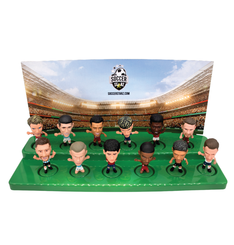 Soccerstarz - Stand for 12 SoccerStarz Figures (Green) and 12 SoccerStarz Figures (SET A)
