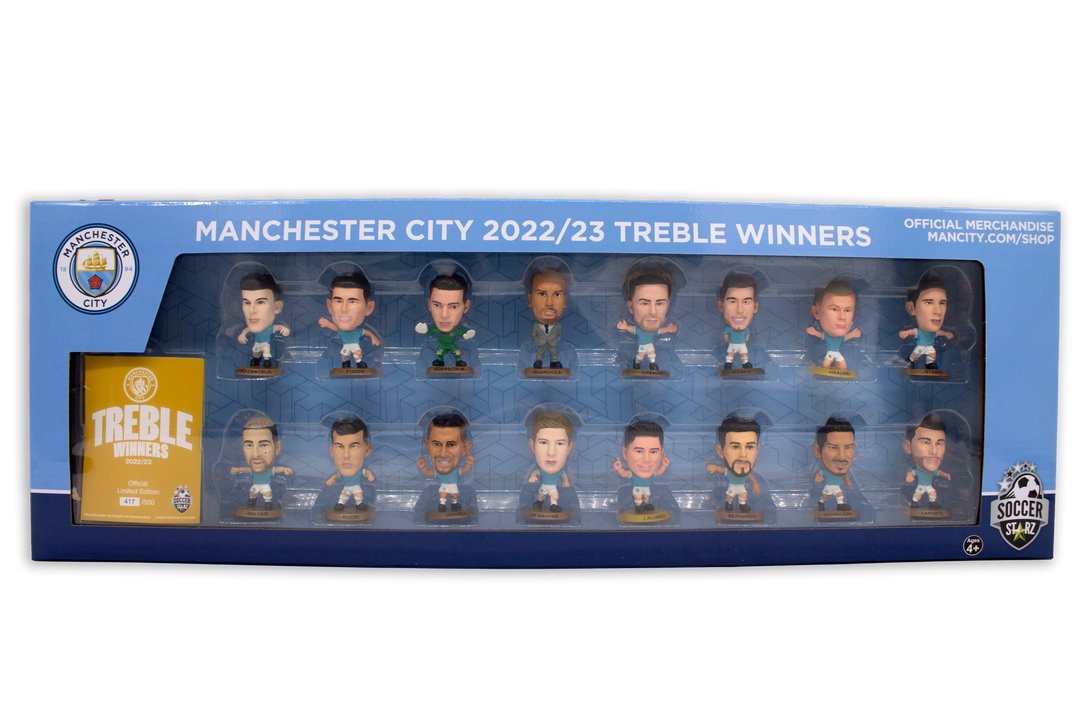 Man City Treble Winners Team Pack 16 figure (2022/23 Version Classic Kit)
