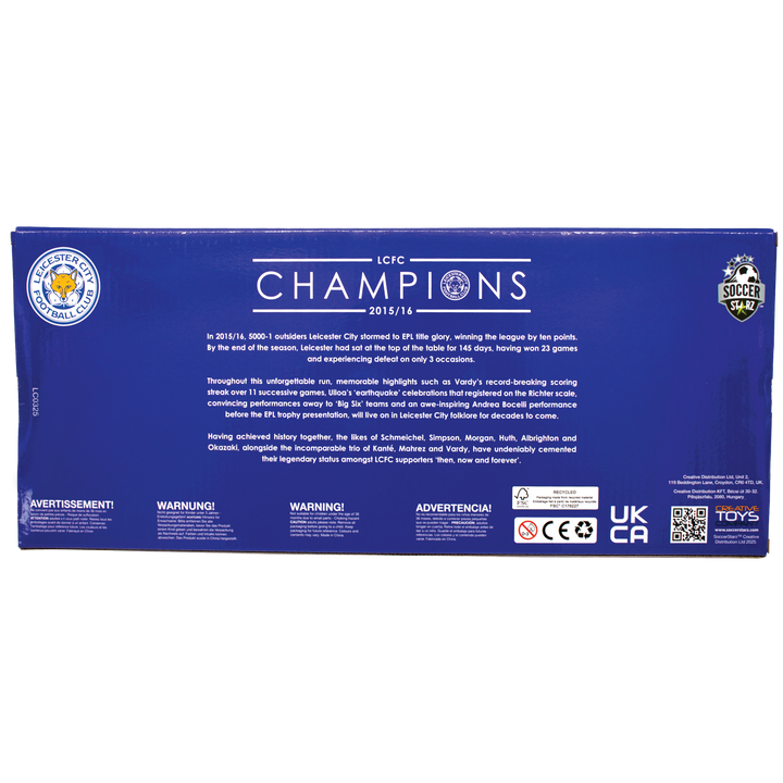 SoccerStarz - Leicester 13 figure Team Pack (League Winners 2015-16 10 Year Anniversary Re-Release) /Figures